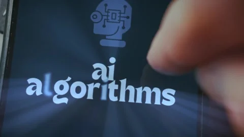 AI Algorithms themed graphic presentation generated on smartphone Stock-Footage 289094352