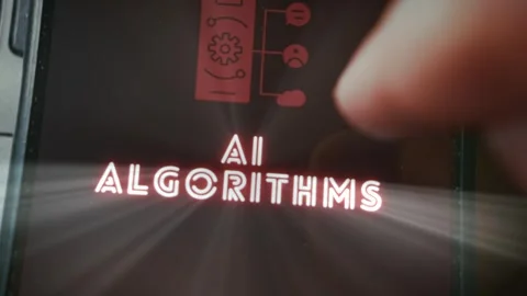 AI Algorithms themed graphic presentation created on smartphone Stock-Footage 289095053