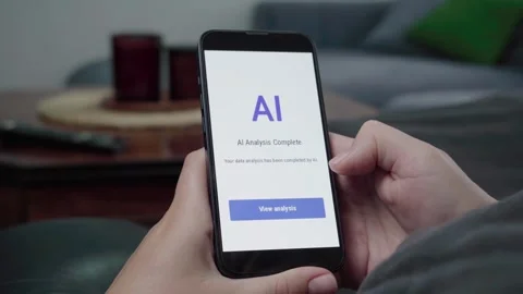 AI Analysis Complete Alert on Phone Productivity App Screen Stock Footage 343719103