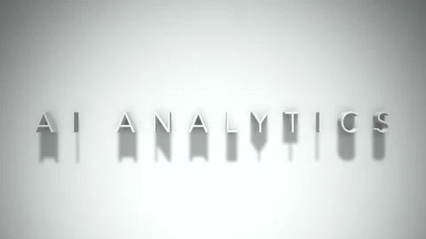 Ai analytics 3D title animation with shadows on a white background Stock Footage 297817212