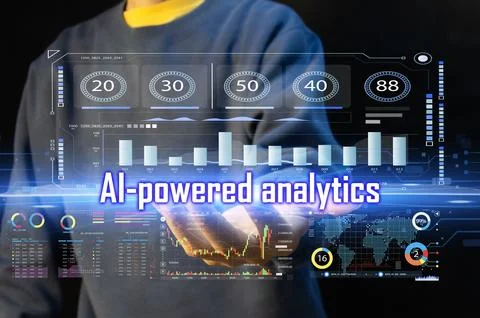 AI Analytics Concept AI Processing Foto stock