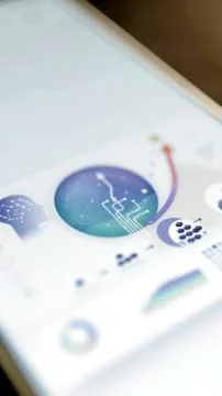 AI analytics dashboard with circular growth graphic Stock Photos