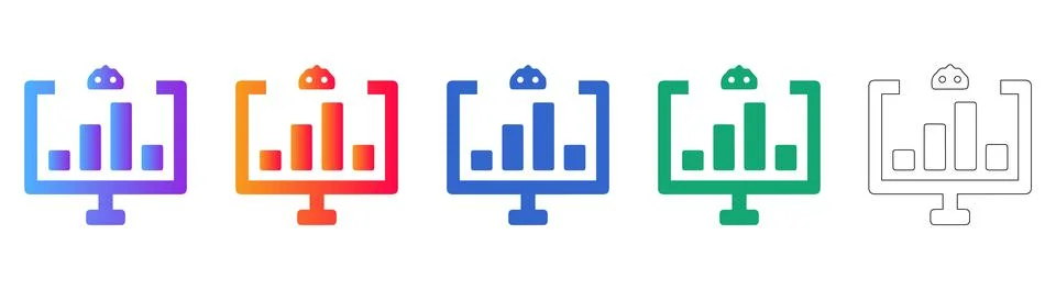 AI Analytics Dashboard Icons Stock Illustration