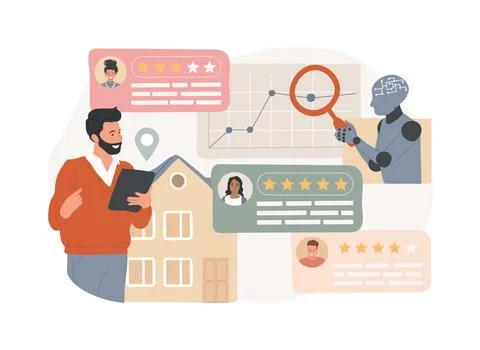 AI-Analyzed Customer Feedback abstract concept vector illustration. Ilustración de archivo