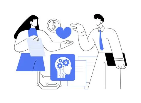 AI-Analyzed Impact Reporting abstract concept vector illustration. イラスト素材