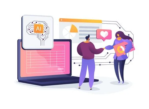 AI-Analyzed Impact Reporting abstract concept vector illustration. Stock Illustration