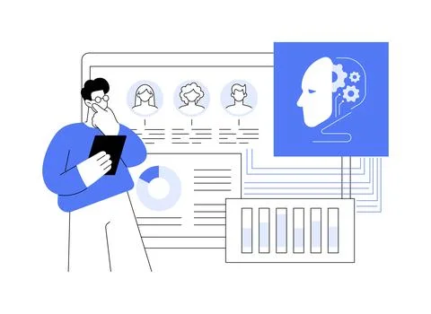 AI-Analyzed User Behavior abstract concept vector illustration. Stock Illustration