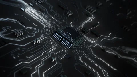 AI Analyzes Artificial Intelligence AI On Circuit Board. Future Technology Visua Stock Footage 341894308