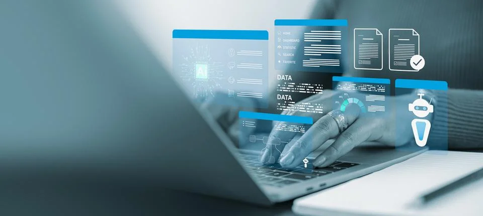 AI and artificial intelligence technology empower business professionals us.. Stock Photos