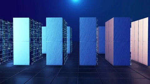 Ai and big data server room Stock Footage 234244700