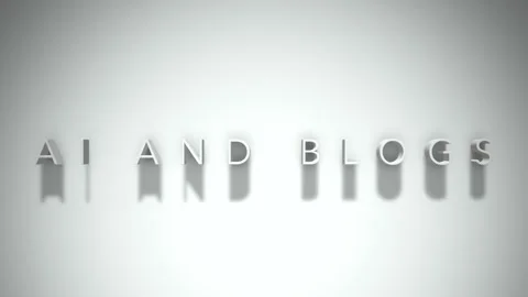Ai and blogs 3D title animation white text on a white background Stock Footage 299748302