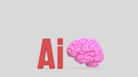 The Ai and Brain for Technology concept 3d Rendering. Stock Illustration