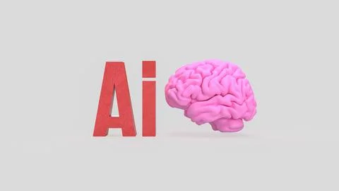 The Ai and Brain for Technology concept 3d Rendering. Stock Illustration