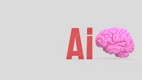 The Ai and Brain for Technology concept 3d Rendering. イラスト素材