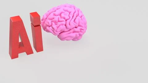 The Ai and Brain for Technology concept 3d Rendering. Stock Illustration