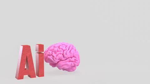 The Ai and Brain for Technology concept 3d Rendering. Stock Illustration