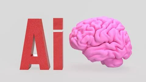 The Ai and Brain for Technology concept 3d Rendering. Stock Illustration