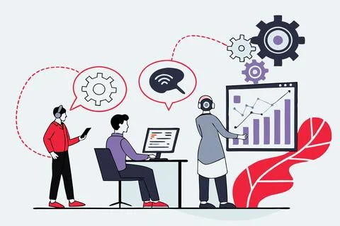 AI and Business intelligence technology concept. Business development with AI 스톡 일러스트