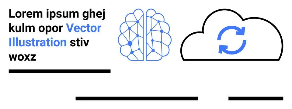 AI and Cloud Synchronization Concept Design for Modern Technology Solutions Stock Illustration