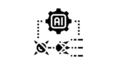 Ai and computing merge quantum computer glyph icon animation Stock Footage 326142097