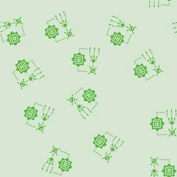 Ai and computing merge quantum computer glyph seamless pattern Stock Illustration