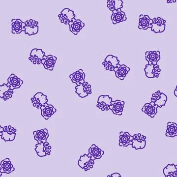 Ai and computing merge quantum computer line vector seamless pattern Illustrazione stock