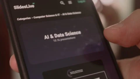 AI and data science. Information search about AI and data science on mobile Stock Footage 249806017