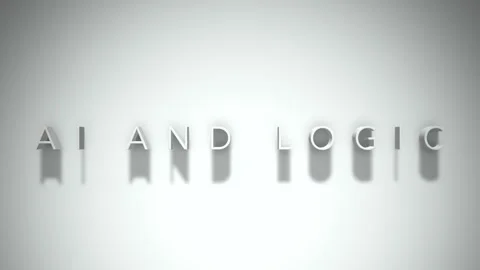 Ai and logic 3D title animation with shadows on a white background Stock Footage 298004420