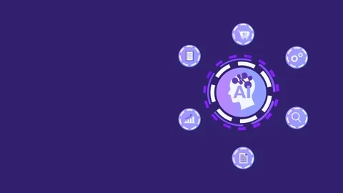 AI and Machine Learning Animation with Copy Space for Technology Themes. 動画素材 315377415