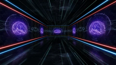 AI and Machine Learning Brains Animation, Background, Loop Stock-Footage 263978067