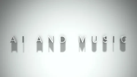 Ai and music 3D title animation white text on a white background Stock Footage 299749152
