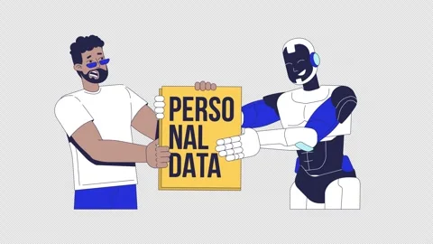 AI and personal data privacy concerns 2D animation Stock Footage 320685151