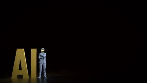The AI and robot man  for technology or it concept 3d Rendering.. イラスト素材