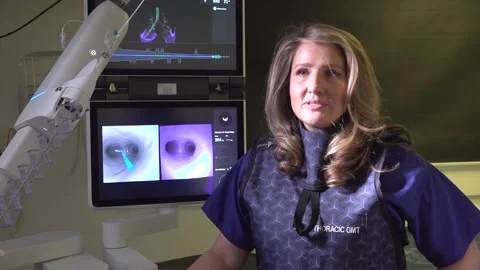 AI and robot technology 'is part of a redesign of the entire lung cancer pathwa Stock Footage 327686522