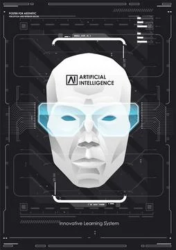 AI and technology concept. Abstract glowing colorful digital brain 스톡 일러스트