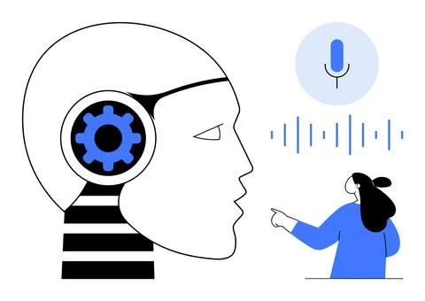 AI and Voice Interaction with Human Communication Concept Stock-Illustration