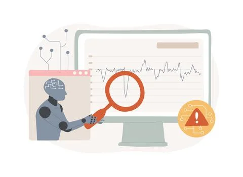 AI-Anomaly Detection abstract concept vector illustration. Ilustración de archivo