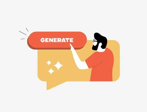 AI answer generator concept for predicted responses, fast replies and smart Stock Illustration