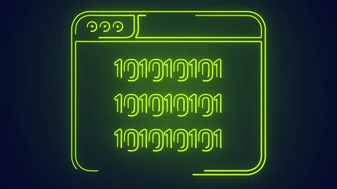 AI application development Binary program in window concept animation Stock Footage 241835877