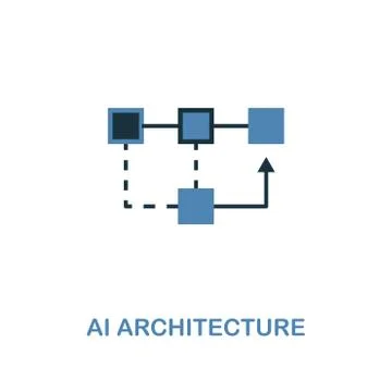 Ai Architecture icon in two colors design. Premium style from artificial Stock Illustration