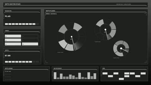 AI Architecture Visualization Data HUD Seamless Loop Stock Footage 342119719
