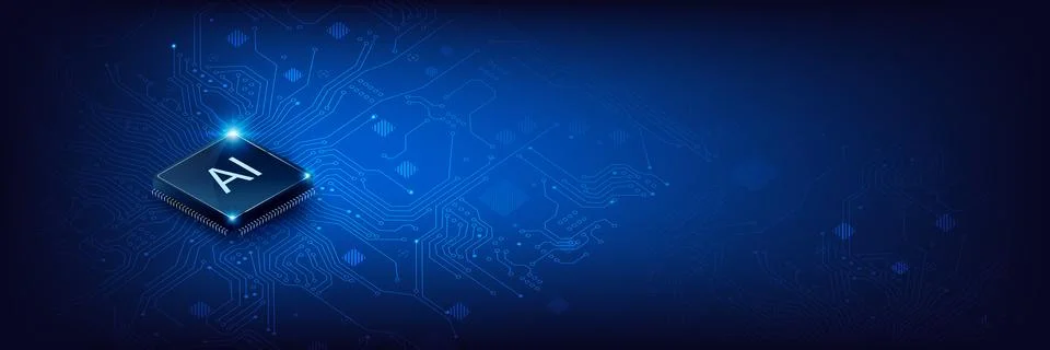 AI Artificial intelligence Abstract background Illustrazione stock