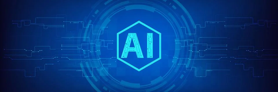 AI Artificial intelligence Abstract background Illustrazione stock