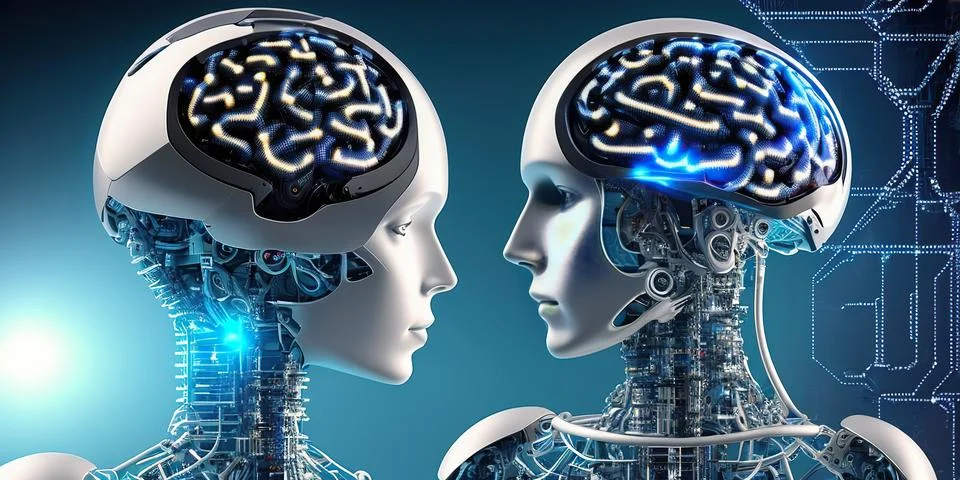 AI Artificial intelligence. Ai digital brain. Robotics concept. metaverse, wo Stock Illustration
