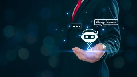 AI, Artificial Intelligence, AI generated content Concept. AI Assistant to .. Foto stock