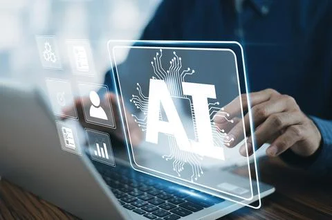 AI (Artificial intelligence) AI management and support technology in the Bu.. Stock Photos