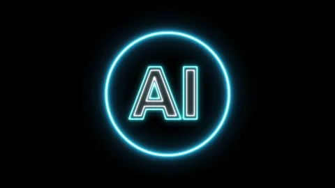 Ai artificial intelligence ai today's technology ai neon logo processor bra.. Stock Footage 255999315