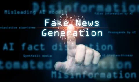 AI, artificial intelligence, and the concept of fake news, misinformation, .. Stock Photos