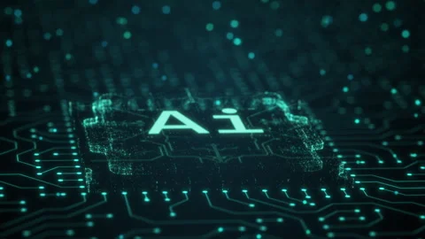AI artificial intelligence and data mining. ChatGPT Deep learning. Computer chip Stock Footage 252615551