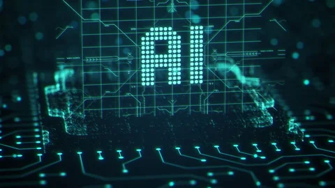 AI artificial intelligence and data mining. ChatGPT Deep learning. Computer chip Stock Footage 252616178